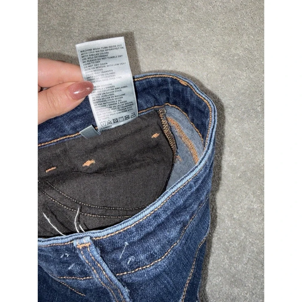L'Agence High Line‎ Distressed Skinny Jeans Fringe Hem Blue Sz 29